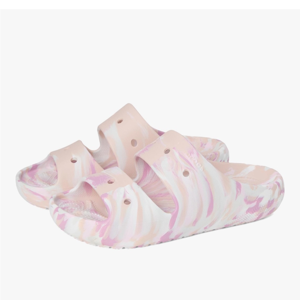 Crocs Unisex Adult Pink Marbled Slide Sandals